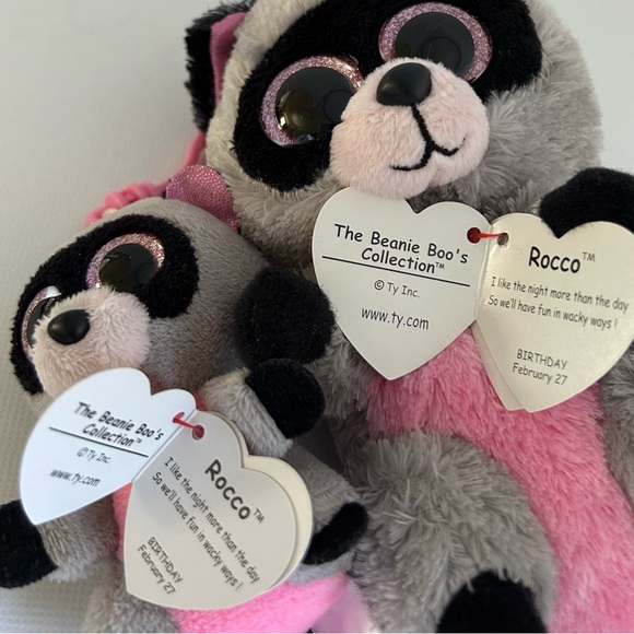 Ty Beanie Boos Collection Rocco the Racoon Plush Bundle - Picture 2 of 9